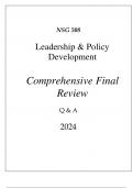 (UOPX) NSG 508 LEADERSHIP & POLICY DEVELIOPMENT COMPREHENSIVE FINAL 