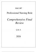 (UOPX) NSG 397 PROFESSIONAL NURSING ROLE COMPREHENSIVE FINAL REVIEW 2024.