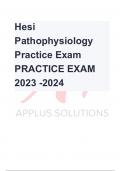 Hesi Pathophysiology Practice Exam PRACTICE EXAM 2023 -2024