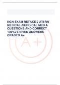NGN EXAM RETAKE 2 ATI RN MEDICAL /SURGICAL MED A QUESTIONS AND CORRECT 100%VERIFIED ANSWERS GRADED A+