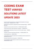 CODING EXAM TEST VERIFIED SOLUTIONS LATEST UPDATE 2023