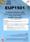 EUP1501 Assignment 2 (COMPLETE ANSWERS) Semester 1 2024 (221527) - DUE 29 April 2024 