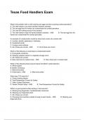 Texas Food Handlers Exam Questions With Correct Answers