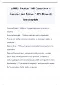 aPHR - Section 1 HR Operations – Question and Answer 100% Correct | latest update