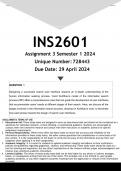 INS2601 Assignment 3 (ANSWERS) Semester 1 2024 - DISTINCTION GUARANTEED