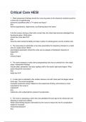 Critical Care HESI questions and answers 