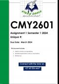 CMY2601 Assignment 1 (QUALITY ANSWERS) Semester 1 2024 