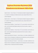 Sophos Overview Reviewer 2024 Questions and Answers 100% Pass