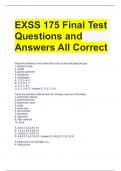 EXSS 175 Final Test Questions and Answers All Correct 