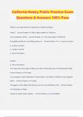California Notary Public Practice Exam Questions & Answers 100% Pass