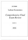 (UNISA) ECS2604 LABOUR ECONOMICS COMPREHENSIVE FINAL EXAM REVIEW Q & A