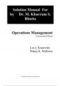 Solution Manual For Operations Management Processes and Supply Chains, 14th Edition by Lee J. Krajewski Manoj Malhotra Chapter 1-15 Suppliment(A k)