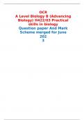 OCR A Level Biology B (Advancing Biology) H422/03 Practical skills in biology Question paper And Mark Scheme merged for June 2023 