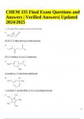 CHEM 335 Final Exam Questions and Answers Latest Updated 2024/2025 (GRADED)