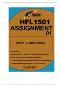 HFL1501 ASSIGNMENT 06 DUE 09 MAY2024