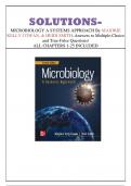 SOLUTIONS- MICROBIOLOGY A SYSTEMS APPROACH By MAJORIE KELLY COWAN, & HEIDI SMITH- Answers to Multiple-Choice and True-False Questions 7th edition/ ALL CHAPTERS 1-25 INCLUDED