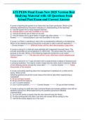 ATI PEDS Final Exam New 2025 Version Best  Studying Material with All Questions from  Actual Past Exam and Correct Answer