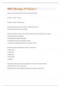 WSU Biology 315 Exam 1 Questions and Answers with complete solution