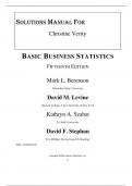 Solution Manual For Basic Business Statistics, 15th Edition by Mark L. Berenson David M. Levine David F. Stephan 2024 Chapter 1-20 OLS(1-10)