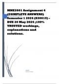 MNE2601 Assignment 4 (COMPLETE ANSWERS) Semester 1 2024 (830615) - DUE 20 May 2024 ;100% TRUSTED workings, explanations and solutions