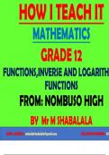 Grade 12 Function paper 1 
