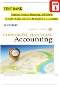 Corporate Financial Accounting, 16th Edition TEST BANK by Carl S. Warren Jeff Jones, Verified Chapters 1 - 14, Complete Newest Version 