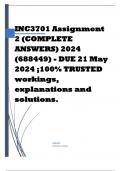 INC3701 Assignment 2 (COMPLETE ANSWERS) 2024 (688449) - DUE 21 May 2024 ;100% TRUSTED workings, explanations and solutions.