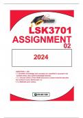 LSK3701 ASSIGNMENT 02 DUE 31 MAY 2024