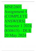 MNE2601 Assignment 4 (COMPLETE ANSWERS) Semester 1 2024 (830615) - DUE 20 May 2024