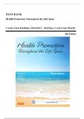 TEST BANK FOR Health Promotion Throughout the Life Span 8th Edition by Carole Lium Edelman Chapter 1-25 Complete Guide.