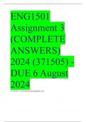 ENG1501 Assignment 3 (COMPLETE ANSWERS) 2024 (371505) - DUE 6 August 2024
