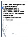 ENG1514 Assignment 2 (COMPLETE ANSWERS) 2024 (537280) - DUE 5 June 2024 ;100% TRUSTED workings, explanations and solutions.