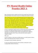 PN Mental Health Online Practice 2023 A