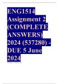 ENG1514 Assignment 2 (COMPLETE ANSWERS) 2024 (537280) - DUE 5 June 2024