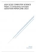 AQA GCSE COMPUTER SCIENCE Paper 2 Computing concepts QUESTION PAPER JUNE 2023       