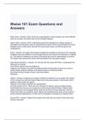 Wwise 101 Exam Questions and Answers- Graded A