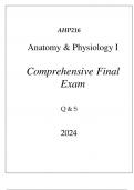 (FORTIS) AHP216 ANATOMY & PHYSIOLOGY I COMPREHENSIVE FINAL EXAM Q & S 2024