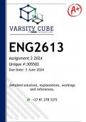 ENG2613 Assignment 2 (DETAILED ANSWERS) 2024 - DISTINCTION GUARANTEED