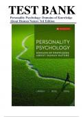 Test Bank for Personality Psychology: Domains Of Knowledge About Human Nature 3rd Edition by Randy J. Larsen, David M. Buss, David King