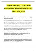 NUR 242 Med Surg Exam 3 Study Guide (Galen College of Nursing - NUR 242)  2024/2025