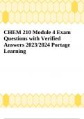 CHEM 210 Module 4 Exam Questions with Verified Answers 2023/2024 Portage Learning