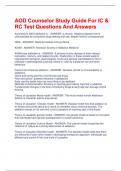 AOD Counselor Study Guide For IC &  RC Test Questions And Answers