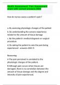 Health Assessment Pain Assessment exam with correct answers 2024