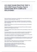 CCI CRAT EXAM PRACTICE TEST 2 (CCI CRAT Exam Practice Test 2) QUESTIONS WITH COMPLETE SOLUTIONS!!