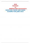 OCR Economics H460/02 Macroeconomics QUESTION PAPER AND MARK SCHEME FOR JUNE 2023 