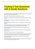 Tooling U Test Questions with A Grade Solutions