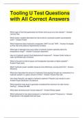Tooling U Test Questions with All Correct Answers