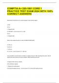 COMPTIA A+ 220-1001 CORE 1 PRACTICE TEST EXAM 2024 WITH 100% CORRECT ANSWERS