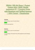 NR304 / NR-304 Exam 1 (Latest Update 2024 / 2025): Health Assessment II | Complete Guide with Questions and Verified Answers | 100% Correct - Chamberlain