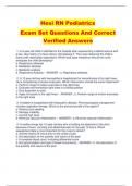 Hesi RN Pediatrics  Exam Set Questions And Correct  Verified Answers